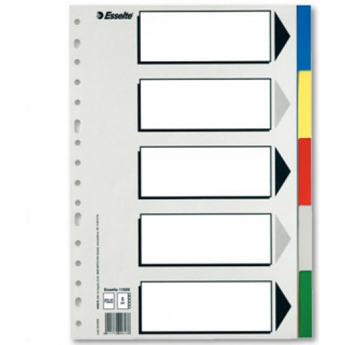 Seperators Esselte Multicolour Sheet 5 Sheets (100 Units)