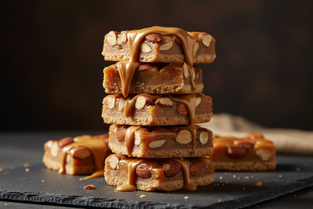 Carrés aux amandes et au beurre de cacahuète