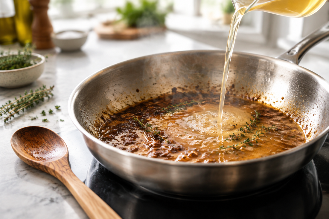 Comment réaliser une sauce à la poêle : la technique du déglaçage