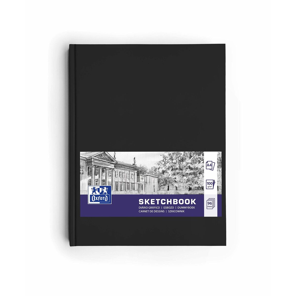 Drawing Pad Oxford Black A4 96 Sheets