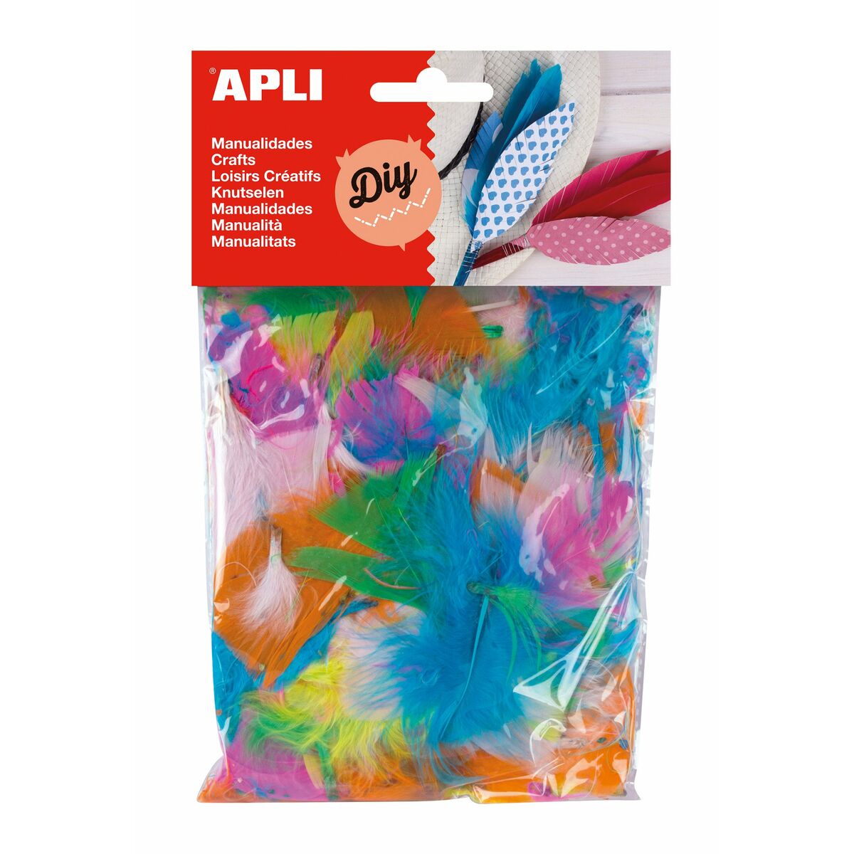 Materials for Handicrafts Apli Feathers Multicolour 14 g (5 Units)