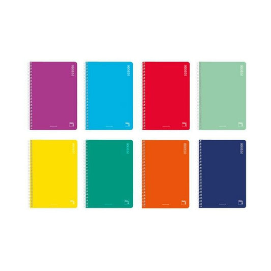 Notebook Pacsa Basic Multicolour Sheet 80 Sheets 21,5 x 31,5 cm 10 Pieces