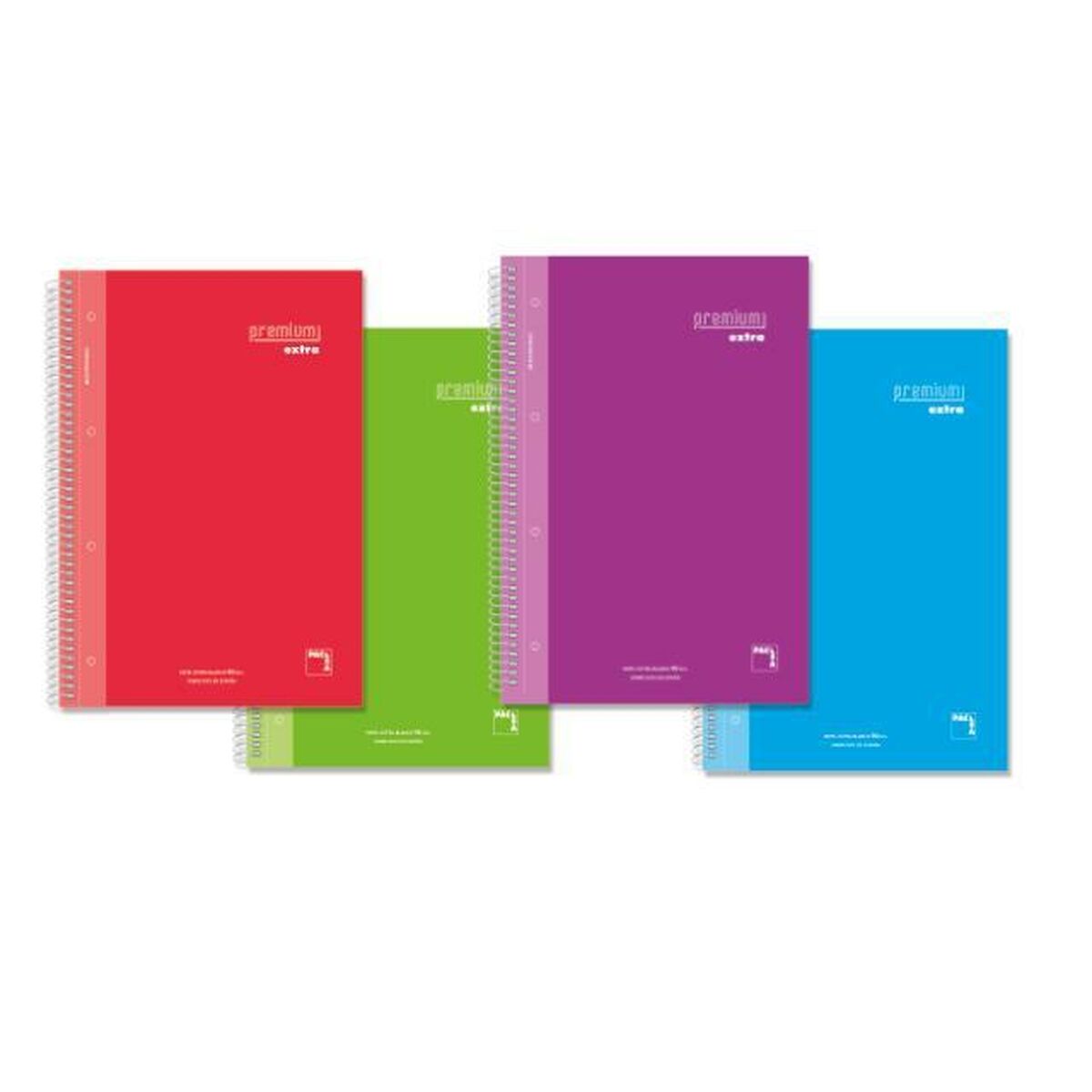 Notebook Pacsa Premium Extra Multicolour Sheet 80 Sheets 21,5 x 31,5 cm 4 Pieces