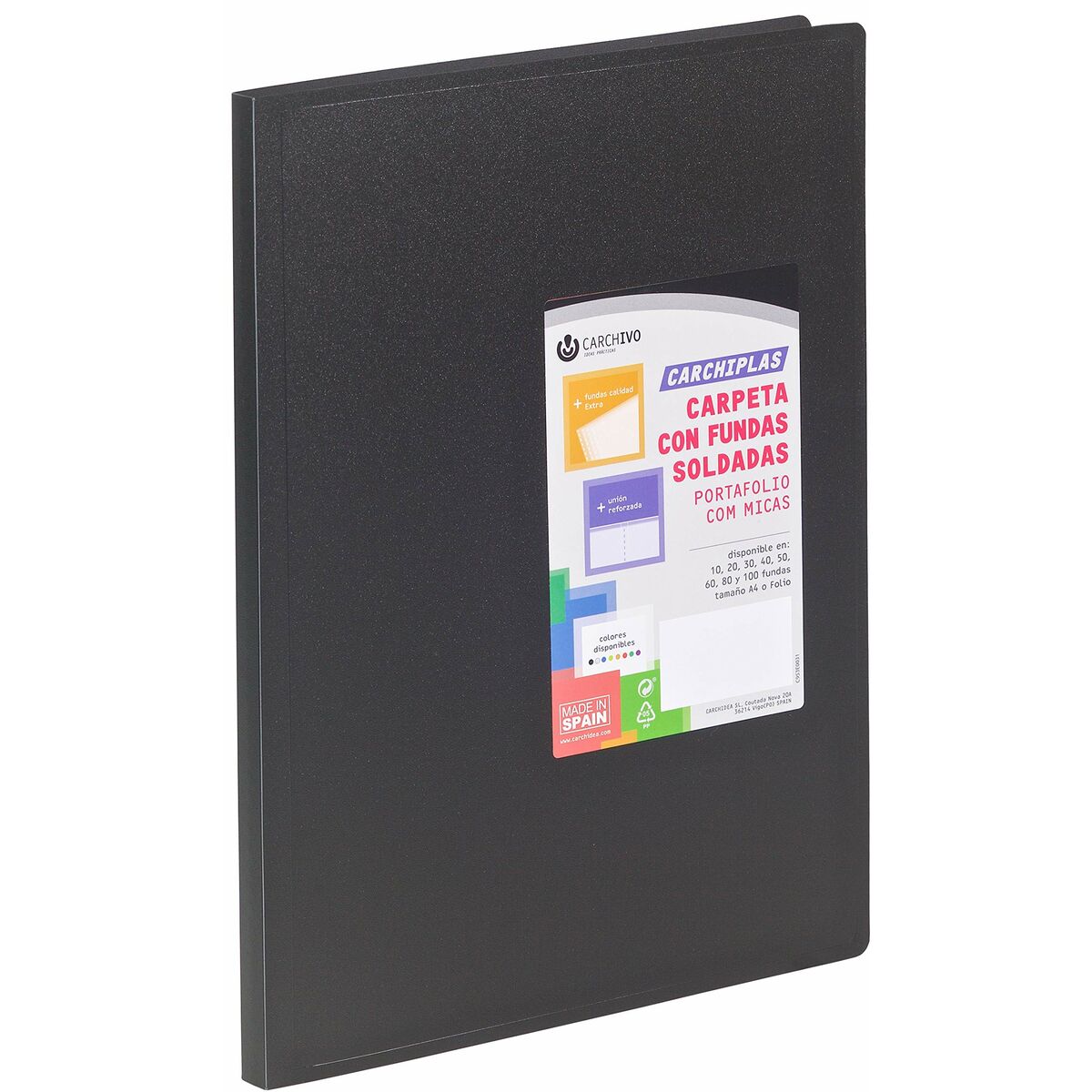 Organiser Folder Carchivo Carchiplás-Book Black Sheet
