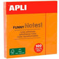 Sticky Notes Apli Orange 7,5 x 7,5 cm (12 Units)