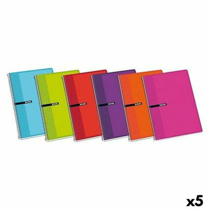 Notebook ENRI Multicolour Sheet 80 Sheets 21,5 x 31,5 cm (5 Units)