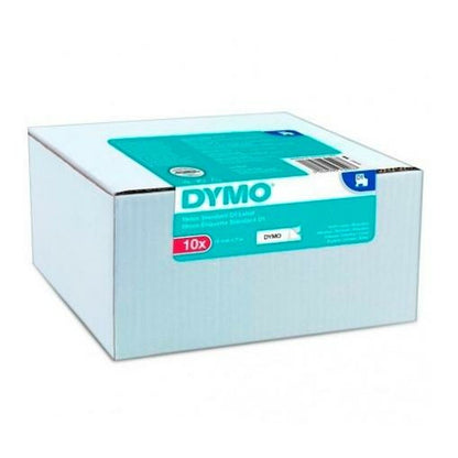 Laminated Tape for Labelling Machines Dymo White Black Self-adhesives 10 Pieces (12 Units)