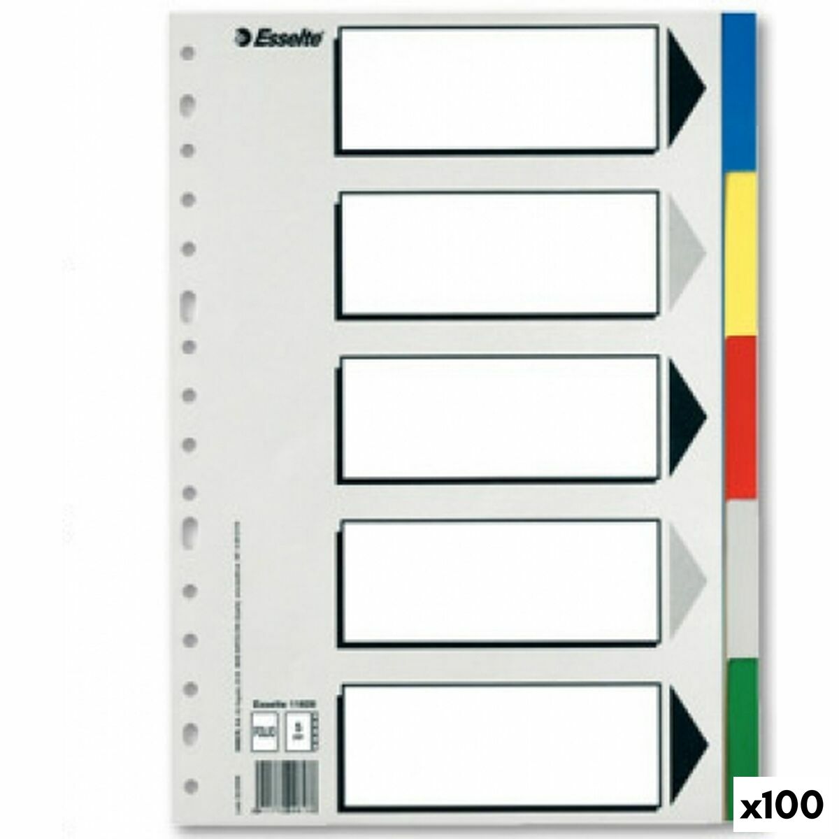Seperators Esselte Multicolour Sheet 5 Sheets (100 Units)
