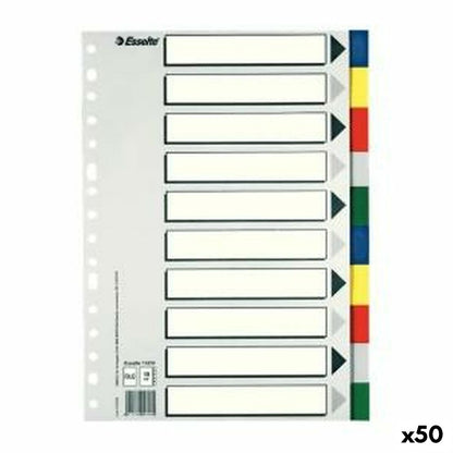 Seperators Esselte Multicolour Sheet 10 Sheets (50 Units)