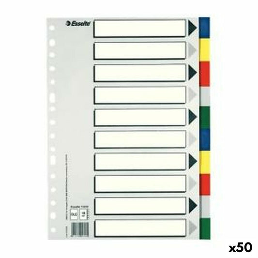 Seperators Esselte Multicolour Sheet 10 Sheets (50 Units)