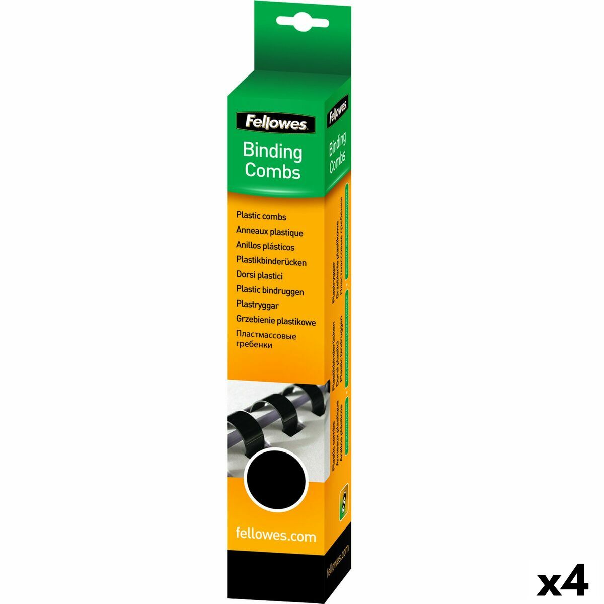 Spirals Fellowes 50 Pieces Binding Black PVC (Ø 38 mm) (4 Units)